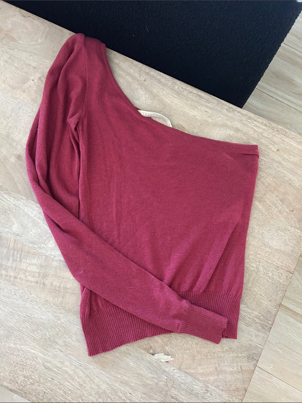Stella McCartney cashmere Off-Shoulder Women's Sweater in Deep Berry